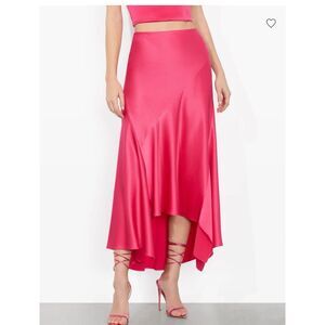 Alice + Olivia Rosa Slip Skirt  Pink Asymmetric Feminine Satin Women's Size 10